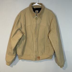 Vintage Carhartt Men’s J14 WET Santa Fe Quilted Flannel Lined Jacket Large Wheat